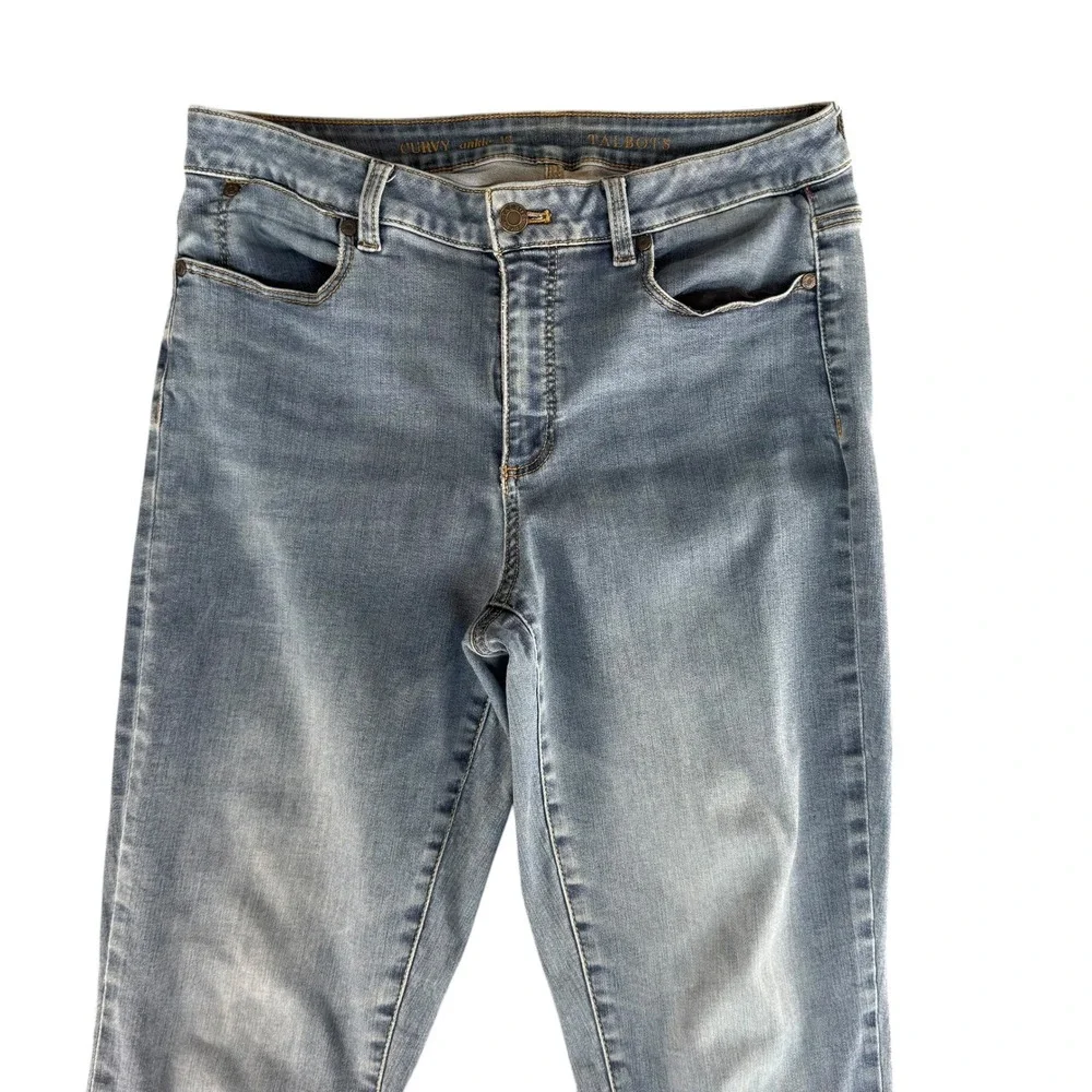 Talbots Curvy Ankle Jeans‎ Womens 12 Medium Wash Blue Stretch Denim Pants